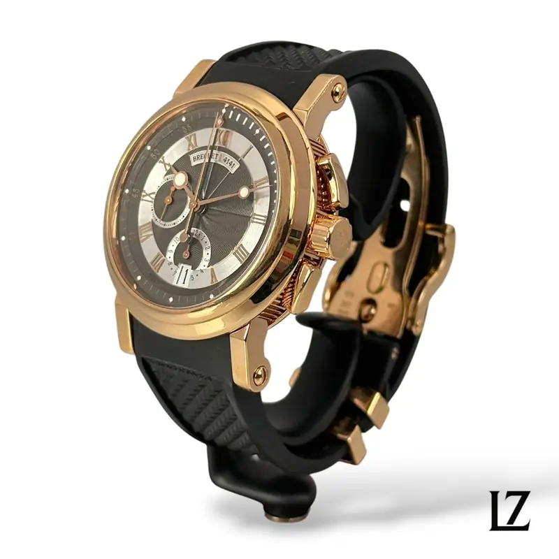 Breguet Marine Chronograph v růžovém zlatě na kaučukovém řemínku
